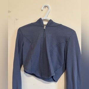 Hollister Blue Cropped Zip-Up Jacket